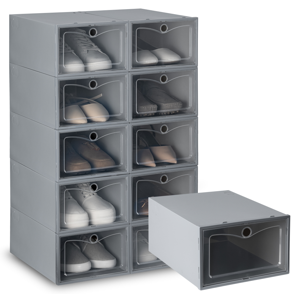 Pudełka na buty BASIC 10 szt. szare